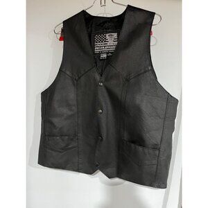 Dream Apparel Men's Black Leather Biker Vest